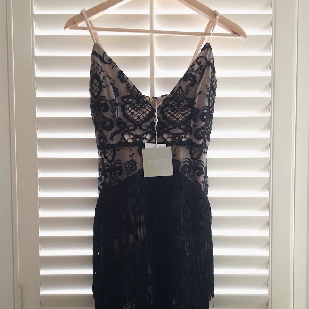 NEW Missguided lace overlay fringe mini dress 🖤
